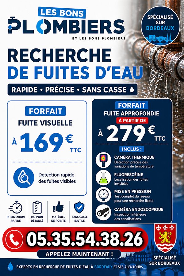 Recherche de Fuite Saint Médard en Jalles